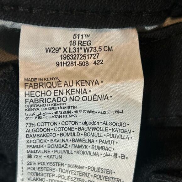 Levi Strauss Jeans Boys‎ 18 29X31 Black Slim Fit Adjustable Waistband NEW - Picture 7 of 12